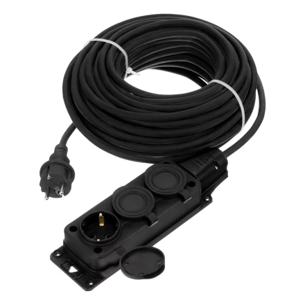 Удлинитель-шнур силовой Denzel Top Series , КГТТ, 20м, 3 розетки, 3 x 2,5 мм, 3 м 37423 купить в Кургане