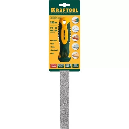 Напильник KRAFTOOL плоский с покрытием из карбида вольфрама, 200мм 16080-20_z01 купить в Кургане
