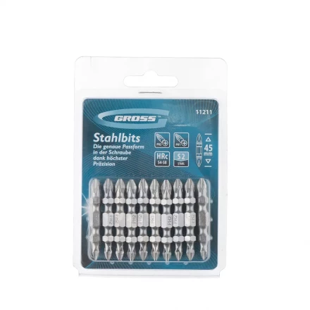 Набор бит двухстор., Ph2-Ph1х45мм, сталь S2, 10шт GROSS 11211 купить в Кургане