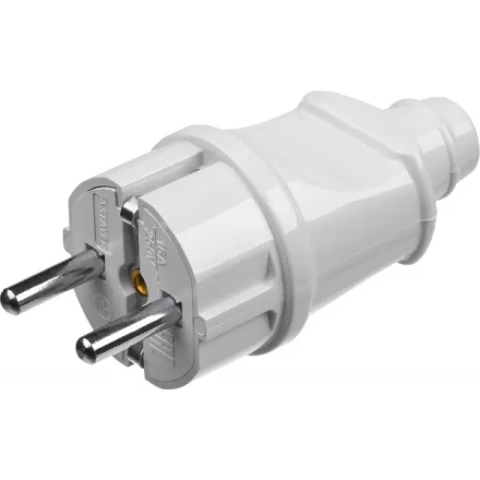 Вилка MAXElectro электрическая, 16А/220В, с заземлением, белая, STAYER 55160-W купить в Кургане
