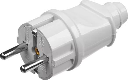 Вилка MAXElectro электрическая, 16А/220В, с заземлением, белая, STAYER 55160-W купить в Кургане