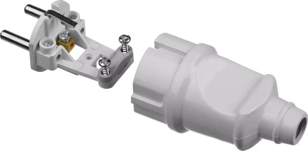 Вилка MAXElectro электрическая, 16А/220В, с заземлением, белая, STAYER 55160-W купить в Кургане