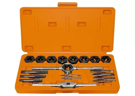 Набор метчиков и плашек М3 - М12 плашко-метчикодержатель 20 предметов в пластиковом боксе SPARTA 773105 купить в Кургане