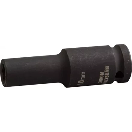 Торцовая головка KRAFTOOL "INDUSTRIE QUALITAT" ударная, удлиненная (1/2"), FLANK, Cr-Mo, фосфатированная, 10 мм 27942-10_z01 купить в Кургане