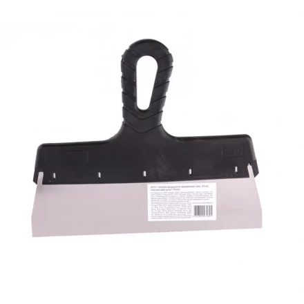 Шпатель фасадный из нержавеющей стали 250 мм пластмассовая ручка 85151 купить в Кургане