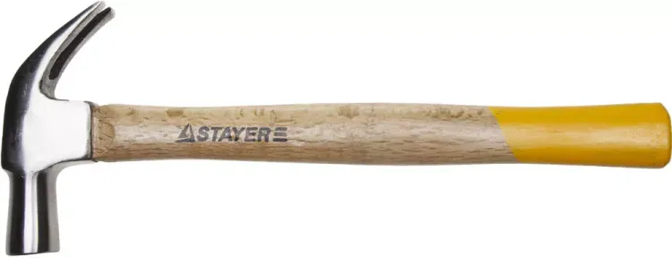 Молоток-гвоздодер STAYER "STANDARD" TopStrike кованый, с деревянной ручкой, 450г 20232_z01 купить в Кургане