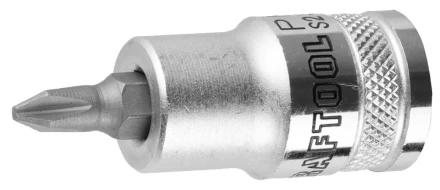 Торцовая бита-головка KRAFTOOL &quot;INDUSTRIE QUALITAT&quot;, материал S2, PHILLIPS, сатинированная, 1/2&quot;, PH2 27901-2_z01 купить в Кургане
