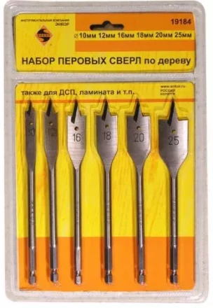 Набор сверл перовых  6шт д/дер.  1/60 19184 купить в Кургане