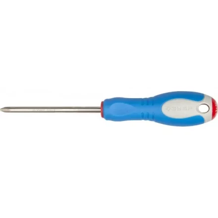 Отвертка ЗУБР, Cr-V сталь, трехкомпонентная рукоятка, цветовая индикация типа шлица, PH №2, 100мм 25252-2-100_z01 купить в Кургане