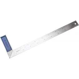 Угольник ЗУБР "ЭКСПЕРТ" столярный, гравированная шкала, алюминиевая рукоятка, нержавеющее полотно 37мм, 500мм 34393-50