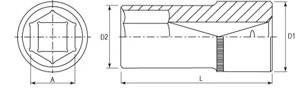 Головка торцевая глубокая 1/2&quot;DR 8 мм S04HD4108 Jonnesway 47231 купить в Кургане