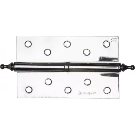 Петля дверная разъемная ЗУБР &quot;ЭКСПЕРТ&quot;, 1 подшипник, цвет хром (CP), правая, с крепежом, 125х75х2,5мм, 2 шт 37605-125-2R купить в Кургане