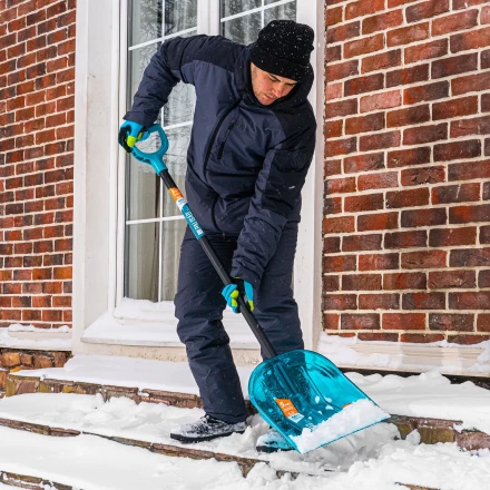 Лопата для уборки снега поликарбонат Palisad 61691, 340х385х1340 мм, алюминиевый черенок, LUXE купить в Кургане