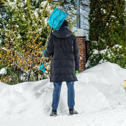 Лопата для уборки снега поликарбонат Palisad 61691, 340х385х1340 мм, алюминиевый черенок, LUXE купить в Кургане