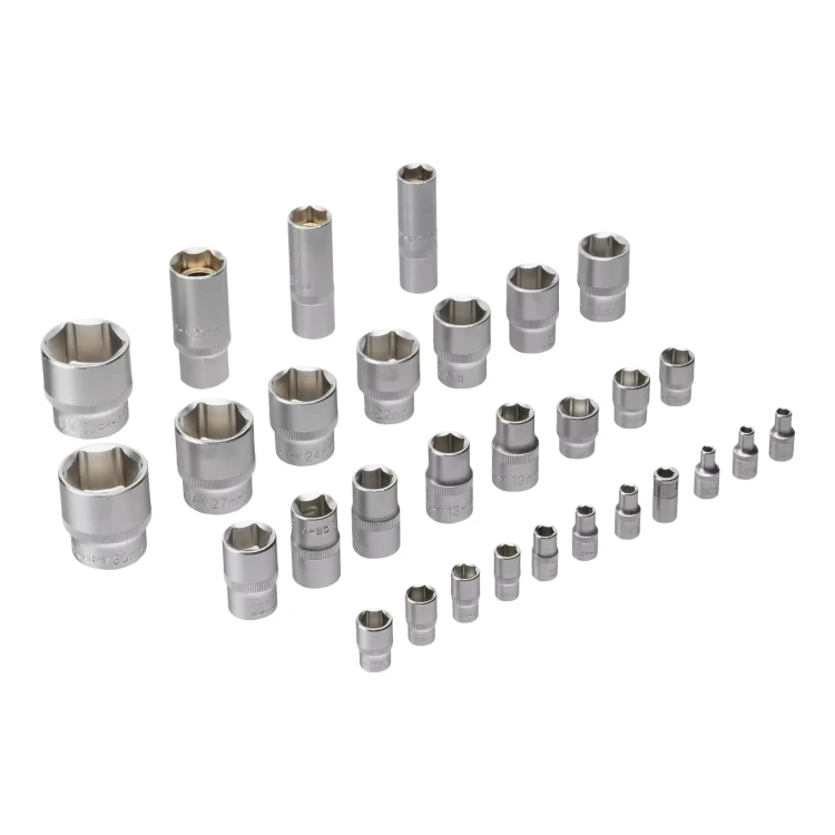 Набор инструментов Denzel 15803, 1/2", 1/4", CrV, S2, пластиковый кейс, 100 предметов купить в Кургане