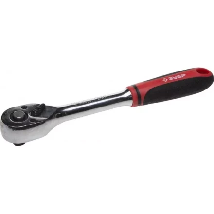 Трещотка для торцовых головок ЗУБР &quot;МАСТЕР&quot;, Сr-V сталь, 72 зубца, 1/4&quot; 27736-1/4 купить в Кургане