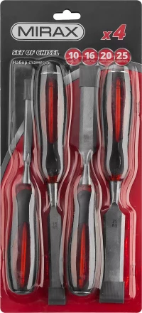 Набор MIRAX: Стамески с двухкомпонентной прозрачной рукояткой в блистере, 4шт 1810-H4 купить в Кургане