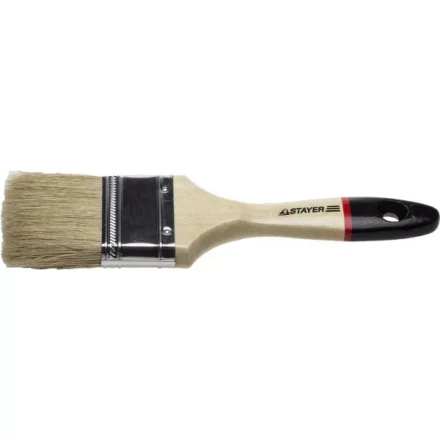 Кисть плоская STAYER &quot;UNIVERSAL-EURO&quot;, светлая натуральная щетина, деревянная ручка, 63мм 0102-063 купить в Кургане