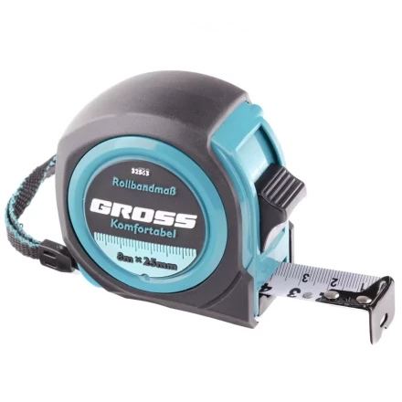 Рулетка Komfortabel 8 м х 25 мм обрезиненный корпус Gross 32563 купить в Кургане