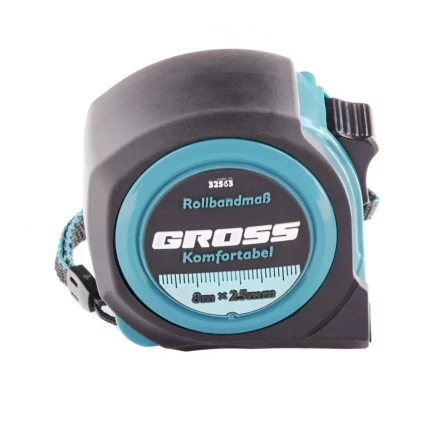 Рулетка Komfortabel 8 м х 25 мм обрезиненный корпус Gross 32563 купить в Кургане