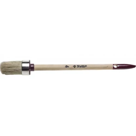 Кисть круглая ЗУБР &quot;УНИВЕРСАЛ - МАСТЕР&quot;, светлая щетина, деревянная ручка, №4, 25мм 01501-25 купить в Кургане