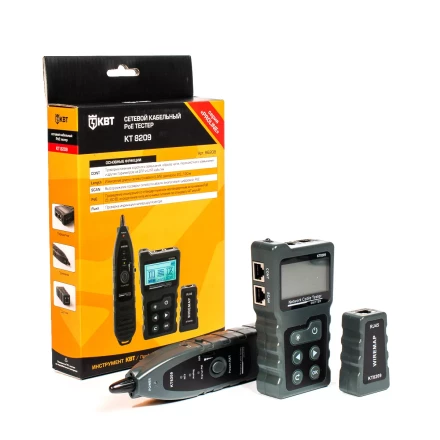 LAN-тестер КВТ KT 8209 для витой пары с поддержкой PoE (86208) купить в Кургане