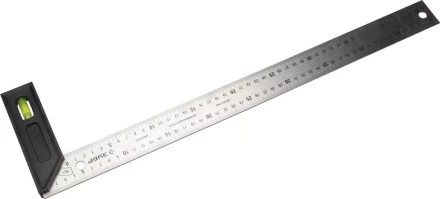 Угольник &quot;ЭКСПЕРТ&quot; разметочный, усиленный, встроенный уровень, гравирован шкала, нерж полотно 37мм, толщина 2мм, 500мм 34397-50 купить в Кургане