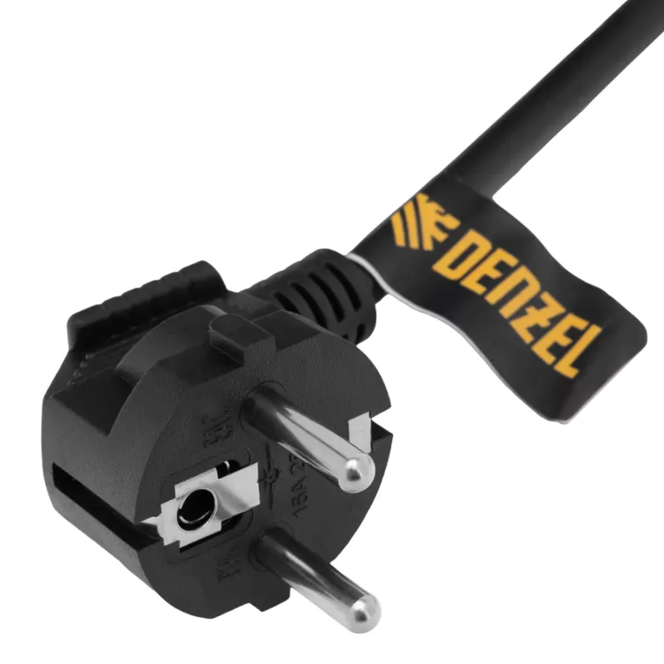 Шнур сетевой Denzel Energy Series, ПВС, 1,5 м, 3 x 1,5 мм, с неразборной вилкой, черный, 3 м, 37671 купить в Кургане