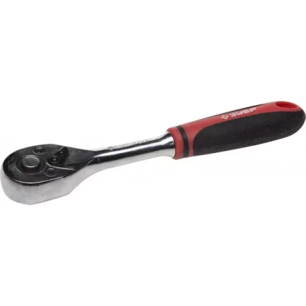 Трещотка для торцовых головок ЗУБР &quot;МАСТЕР&quot;, Сr-V сталь, 72 зубца, 3/8&quot; 27736-3/8 купить в Кургане