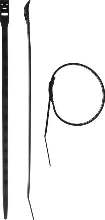 Кабельные стяжки черные КОБРА, с плоским замком, 7.6 х 370 мм, 10 шт, нейлоновые, ЗУБР 30935-76-370 купить в Кургане