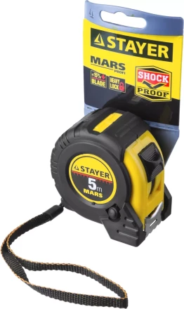 Рулетка STAYER &quot;PROFI&quot; &quot;MARS&quot;, обрезиненный корпус, утолщенное полотно, 5мх25мм 34131-05-25_z01 купить в Кургане