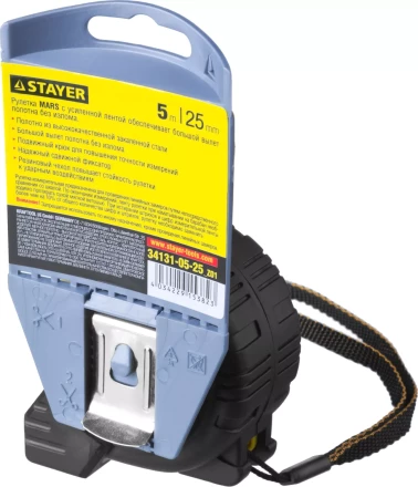 Рулетка STAYER &quot;PROFI&quot; &quot;MARS&quot;, обрезиненный корпус, утолщенное полотно, 5мх25мм 34131-05-25_z01 купить в Кургане