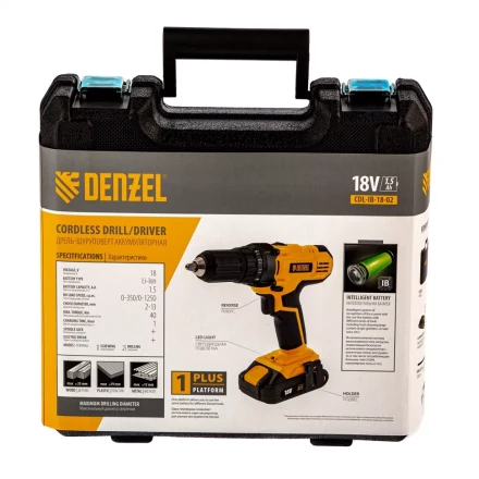 Дрель-шуруповерт аккумуляторная CDL-IB-18-02 Denzel 26113 купить в Кургане