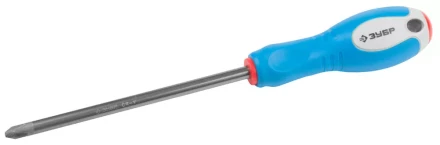 Отвертка ЗУБР, Cr-V сталь, трехкомпонентная рукоятка, цветовая индикация типа шлица, PH №3, 150мм 25252-3-150_z01 купить в Кургане