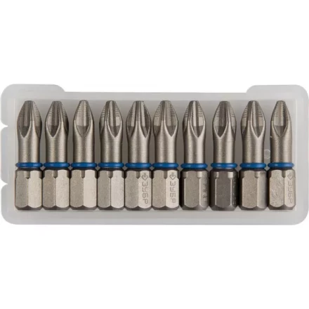 Биты ЗУБР &quot;ЭКСПЕРТ&quot; торсионные кованые, обточенные, хромомолибденовая сталь, тип хвостовика C 1/4&quot;, PH2, 25мм, 10шт 26011-2-25-10 купить в Кургане