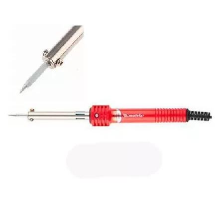 Паяльник MATRIX 60W (220В) пластиковая рукоятка медный наконечник с защитным покрытием 913006 купить в Кургане