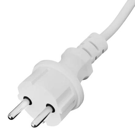 Шнур сетевой Denzel Energy Series, ПВС, 3 м, 2 x 1,5 мм, с неразборной вилкой, белый, 3 м, 37672 купить в Кургане