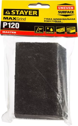Губка шлифовальная STAYER &quot;MASTER&quot; угловая, зерно - оксид алюминия, Р120, 100 x 68 x 42 x 26 мм, средняя жесткость 3561-120 купить в Кургане