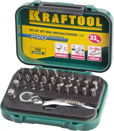 PRO. Наборы в боксе: БИТЫ KRAFTOOL PRO-Drive 26157-H33 купить в Кургане