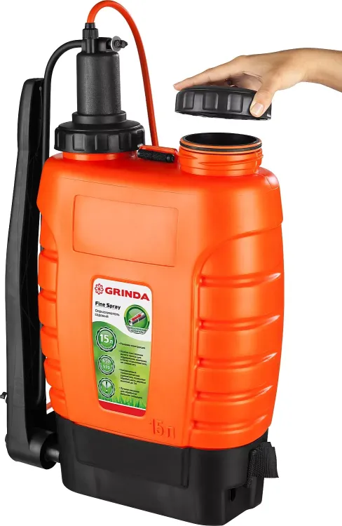 Опрыскиватель садовый GRINDA "Fine Spray", ранцевый, телескопический удлинитель, 15л 425216 купить в Кургане