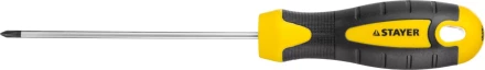 Отвертка STAYER &quot;MASTER&quot; &quot;ТECHNO&quot;, двухкомпонентная рукоятка, магнитный наконечник, Cr-V, PH0x100мм 2508-0-10_z02 купить в Кургане