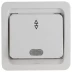 Выключатель СВЕТОЗАР &quot;ГАММА&quot; проходной одноклавишный, с подсветкой, цвет белый, 10А/~250В SV-54138-W купить в Кургане