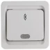 Выключатель СВЕТОЗАР &quot;ГАММА&quot; проходной одноклавишный, с подсветкой, цвет белый, 10А/~250В SV-54138-W купить в Кургане
