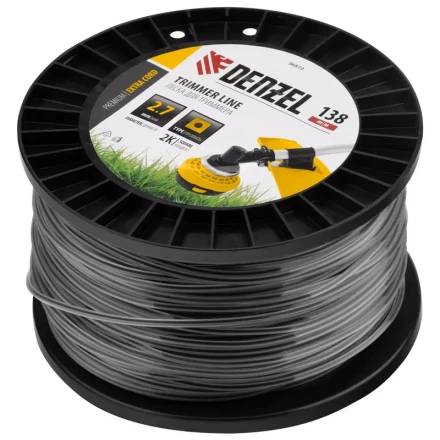 Леска для триммера двухкомпонентная квадрат, 2,7мм х 138м, на DIN катушке EXTRA CORD// Denzel 96819 купить в Кургане