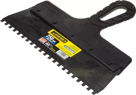 Шпатель STAYER &quot;PROFESSIONAL&quot; нержавеющий зубчатый с пластмассовой ручкой, 250мм, зуб 6х6мм 1009-25-06 купить в Кургане