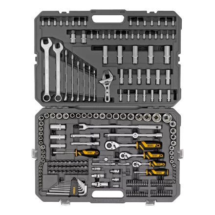 Набор инструментов Denzel 15807, 1/2&quot;, 1/4&quot;, 3/8&quot;, CrV, S2, пластиковый кейс, 216 предметов купить в Кургане