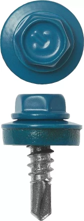 Саморезы ЗУБР окраш., RAL 5009 небесно-голуб., для крепл. кров. матер. к металл. констр., 5.5x25мм, 420шт 4-300315-55-025-5009 купить в Кургане