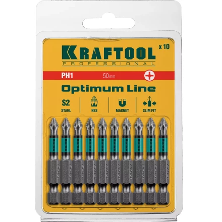 Биты KRAFTOOL OPTIMUM PH 26122-1-50-10 купить в Кургане