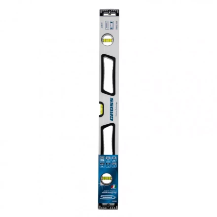 Уровень алюминиевый 600 мм усиленный рукоятки фрезерованный 3 глазка магнитный Gross 34370 купить в Кургане