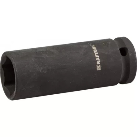 Торцовая головка KRAFTOOL "INDUSTRIE QUALITAT" ударная, удлиненная (1/2"), FLANK, Cr-Mo, фосфатированная, 21 мм 27942-21_z01 купить в Кургане